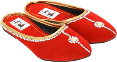 

Decot Paradise Jaipuri embellished Red mojaries Bellies For Women(Red