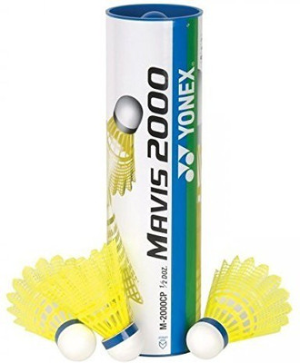 

Yonex Yonex Mavis 2000 Shuttle cock (pack of 6) Nylon Shuttle - White, Yellow(Medium, 77, Pack of 6)