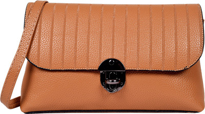 

Lino Perros Women Casual Tan Leatherette Sling Bag