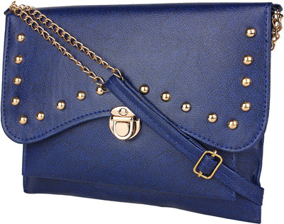 

Ashman Girls Casual Blue PU Sling Bag