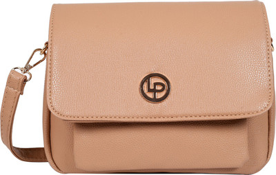 Lino Perros Women Casual Beige Leatherette Sling Bag