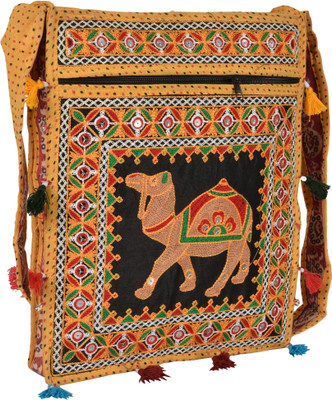 

Zaributi Girls Casual Yellow Cotton Sling Bag