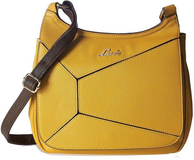 

Lavie Women Casual Yellow Leatherette Sling Bag