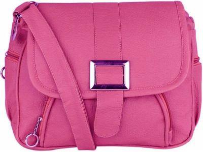 

ELLI FASHION Women Casual Pink PU Sling Bag