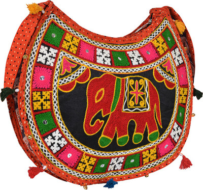 

Zaributi Girls Casual Orange Cotton Sling Bag