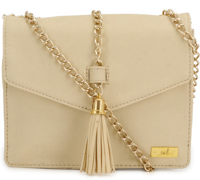 Yelloe Women Beige PU Sling Bag