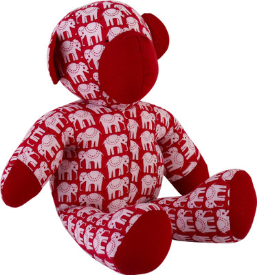 

JaipurSe Cloth/Fabric Teddy Bear Baby Toy/Plush Toy/Animal/Stuffed Toy In Hand Block Printed Fabric - 20 inch(Pink)