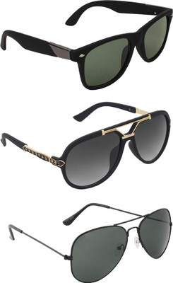 

Zyaden Wayfarer, Aviator, Rectangular Sunglasses(Green, Black, Black