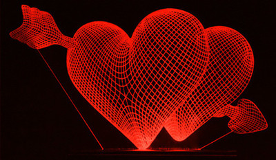 

Optinox OPTINOX 3D Red Hearts Table Lamp(19 cm, Red)