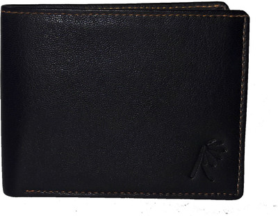 

e mall Men Black Genuine Leather Wallet(3 Card Slots)