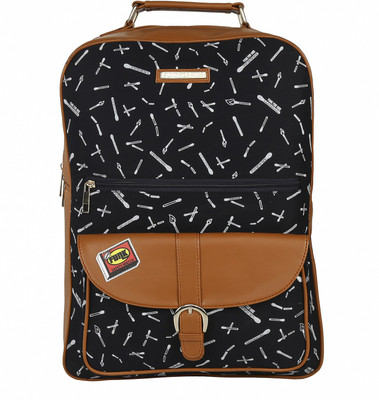 

Funk For Hire Funk For Hire Women Match Box Printed Canvas Backpack/ Laptop Bag Black 4 L Laptop Backpack(Black, Grey)