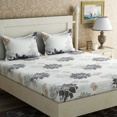 

Zesture 144 TC Cotton Double Floral Bedsheet(Pack of 1, Multicolor)