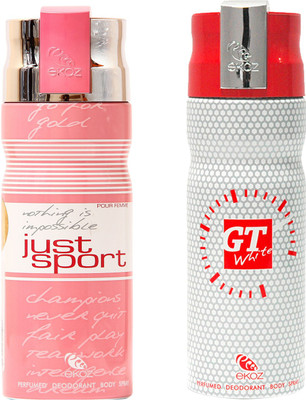 Ekoz Just sport Femme, Optimst Homme Body Spray - For Men(200 ml, Pack of 2)