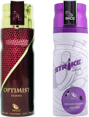

Ekoz Optimist Femme, Strik Femme Body Spray - For Men(200 ml, Pack of 2)
