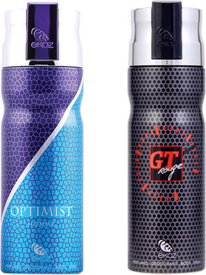 

Ekoz Optimist Homme, Gt Rouge Body Spray - For Men(200 ml, Pack of 2)