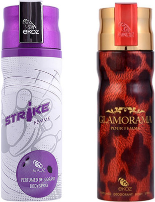 

Ekoz Strike Femme, Glam Maroon Body Spray - For Men(200 ml, Pack of 2)