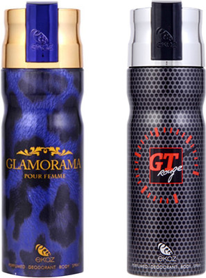 

Ekoz Glam Maroon, Gt Rouge Body Spray - For Men(200 ml, Pack of 2)