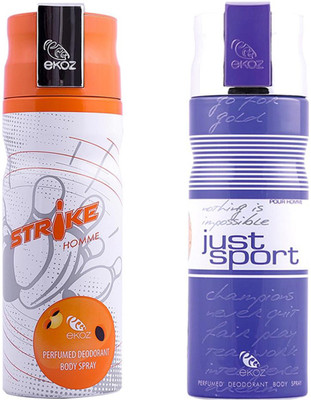 

Ekoz Strike Homme, Just sport Homme Body Spray - For Men(200 ml, Pack of 2)
