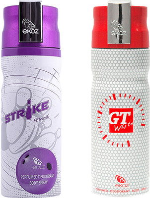 

Ekoz Strike Femme, Gt White Body Spray - For Men(200 ml, Pack of 2)
