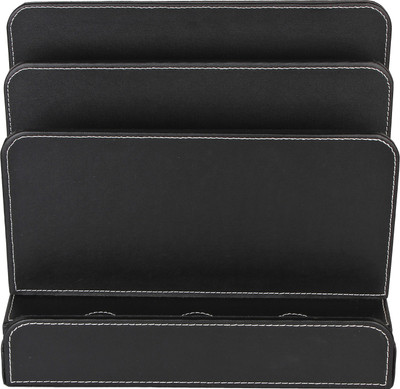 

FABBiTY 3 Compartments Faux Leather Charging Station(Black)