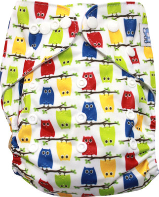 

Kiwi Re-Usable Diaper Bird on Tree Design with insert - New Born