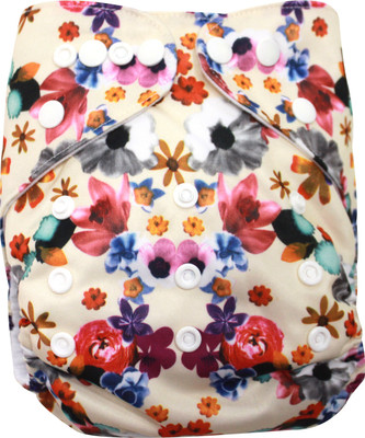 

Kiwi Re-Usable Diaper Floral Design with insert - New Born