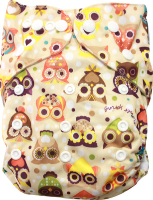 

Kiwi Re-Usable Diaper Owl Design with insert - New Born