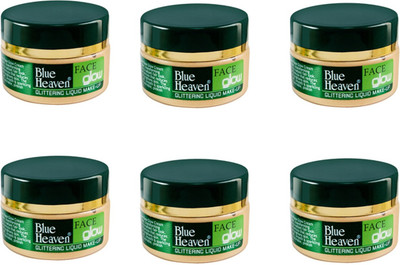 

Blue Heaven Face Glow Glittering Liquid Makeup (Set of 6) 50ml each Foundation(natural)