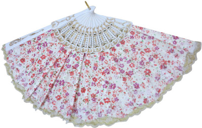 

DCS Foldable Floral Print White Hand Fan(Pack of 1)