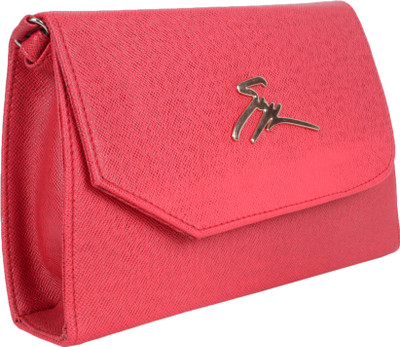 

Kandel London Women Casual Red Leatherette, PU, Cotton Sling Bag
