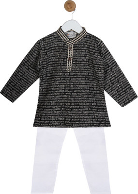 

BownBee Boys Casual Kurta and Pyjama Set(Black Pack of 1