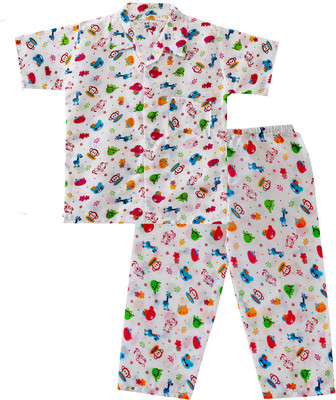 

BownBee Kids Nightwear Boys Printed Cotton(Multicolor Pack of 1, Pink