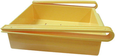 DCS Multifuction Refrigerator Storage space Rack Home Fridge Shelf tray Organization Plastic Kitchen Rack(Yellow) available at flipkart for Rs.270