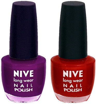 

Nive Colour Blast Nail Polish (Set of 2 Nail Polish) Purple, Red(Pack of 2)