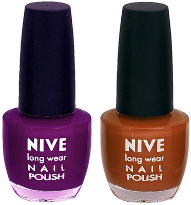 

Nive Colour Blast Nail Polish (Set of 2 Nail Polish) Purple, Brown(Pack of 2)