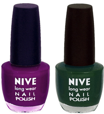 

Nive Colour Blast Nail Polish (Set of 2 Nail Polish) Purple, Green(Pack of 2)
