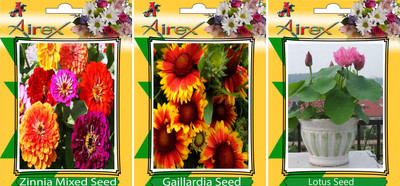 

Airex Zinnia Mixed, Gaillardia, Lotus Seed(20 per packet)