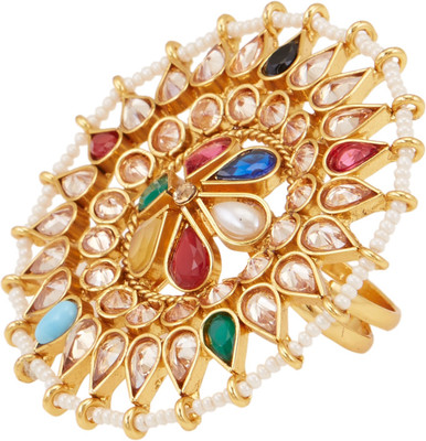 

Tipsyfly Navratna Ring Alloy Ring, Gold