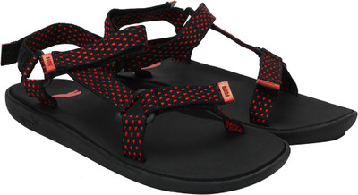 

Puma Women black-high risk red-steel gray Sports Sandals