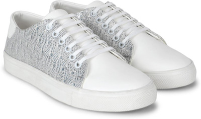 

Chemistry Double Colour Lace Up Sneakers For Women(White, White/grey