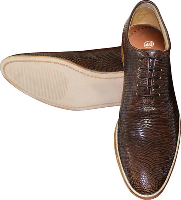 

FUOKO REPTILE Lace Up For Men(Brown
