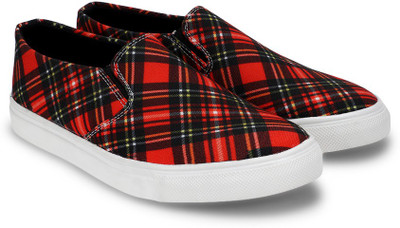 

Chemistry Checkered Slip On For Women(Red