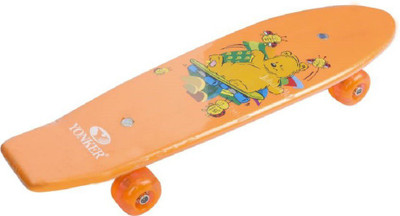 

Yonker Plastic Junior With Printed surface 6 inch x 22 inch Skateboard(Orange, Pack of 1)