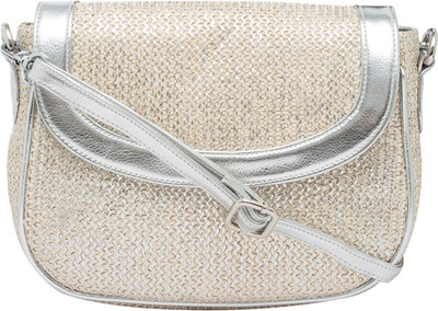 

Tarusa Women Evening/Party Silver Leatherette Sling Bag