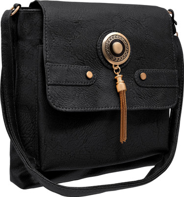 Tap Fashion Women Casual Black PU Shoulder Bag
