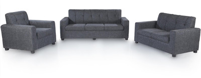 

Furnicity Fabric 3 + 2 + 1 Grey Sofa Set
