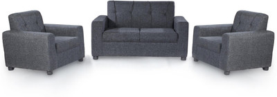 

Furnicity Fabric 2 + 1 + 1 Grey Sofa Set