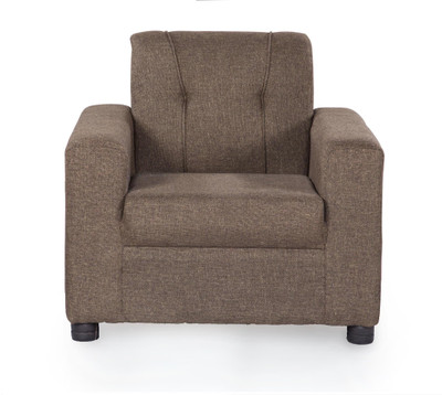 

Furnicity Fabric 1 Seater Sofa(Finish Color - Brown)