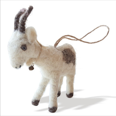 

De Kulture Works Hanging Goat Toy I handmade Hanging Gift Item I Home & Garden Decor, Car Decor I 2*4*3 LWH (Inches) - 7.62 cm(White)