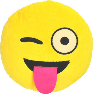 

Chords Chords Winking Smiley Emoticon stickable plush soft toy cushion - 20 cm(Yellow)